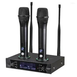 Microphones Wireless Bluetooth Microphone One For Two Reverberation Tuning Family KTV TV Computer Karaoke Microphone-US Plug