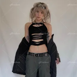 Женские танки Camis Summer Slim Render Sexy Top Sexy Women Rooless o Crop Tops Tops Y2K Crop Vest Harajuku Одежда