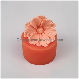 キャンドルPrzy Bouquet Flower Mold Sile Chrysanthemum Cosmos Orc Decoration Plant Soap Molds Ball Candle Mods Mak 220531 Drop Delivery DH72H