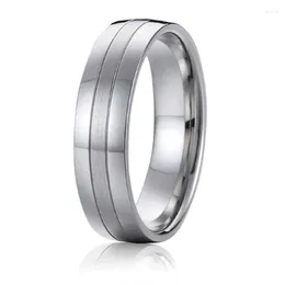 Wedding Rings Men's Alliances Titanium Band Promise Couple For Men White Gold Silver Color 6mm USA Size 7 8 9 10 11 12 13 14 15