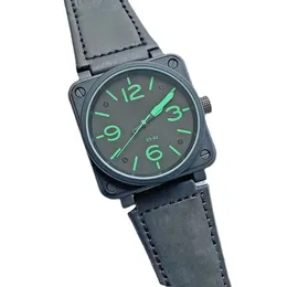 2023 NYA BELL HANDLEWATCHES MEN Automatisk mekanisk klocka brunt läder svart gummi ross armbandsur titta på gåva h8