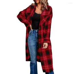 Women's Blouses Vrouw 2023 Herfst Plaid Shirt Vrouwen Vintage Kimono Lange Overhemd Vest Bovenkleding Womens Tops En Blusa Mujer