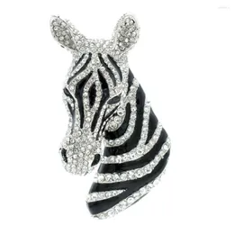 Broches cristais de shinestone zebra cabeça pinos de broche Broach Acessórios de joias femininos fa5065