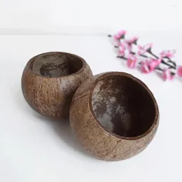 Tigelas Mini Natural Coconut Shell Bowl Tea Velulador Salada de armazenamento Ramen Jewlery Decorative Kitchen Utensils Gift