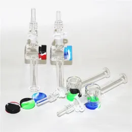 Glass Nectar with 10mm 14mm Quartz Tips Hookahs 5ml Silicone Container Reclaimer Nector Kit for Smoking recycler bubblers bong