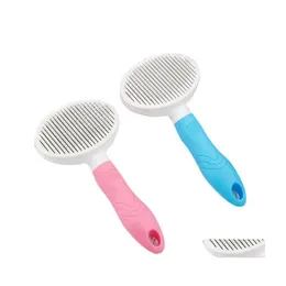 Dog Grooming Tool Self Cleaning Slicker Brush Cat Bunny Pet Shedding Drop Delivery Home Garden Supplies Dhlei