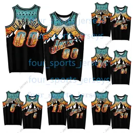 Jerseys de basquete personalizada impressão 3D Basquete Antigo Arte Antiga Jersey Black Mike Lauri Markkanen Walker Kessler Ochai Agbaji Rudy Gay Nickeil