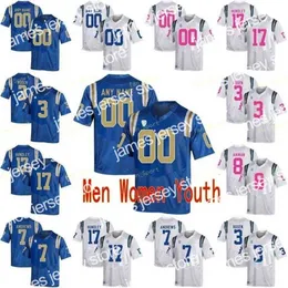 American College Football Wear Thr NCAA College Jerseys UCLA Bruins 7 Dorian Thompson-Robinson 79 Jonathan Ogden 81 Caleb Wilson 4 Bolu Olorunfunmi Futebol Custom