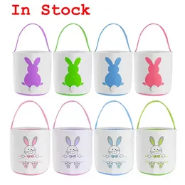 Wholesale Easter Basket Festive Cute Bunny Ear Bucket Creative Candy Gift Bag Easters Rabbit Egg Tote Bags With Rabbit Tail 27 Styles 0105