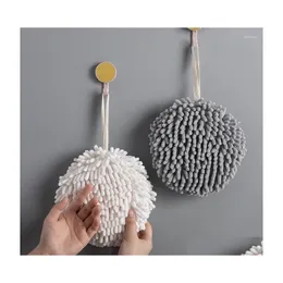 Towel Soft Hanging Hand Super Absorbent Kitchen Towels Ball Shape Fast Drying Wipe Cloth Microfiber With Rope Drop Delivery Home Gar Dhicb