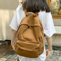 Plecak prosty solidny kolor kobiety retro canvas college -student szkolne dla nastoletnich dziewczyn moda bagkpack podróżne plecaki