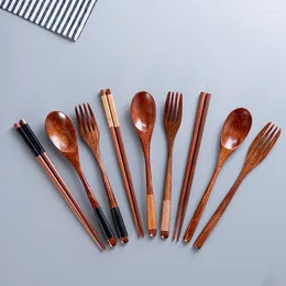 Utensílios de jantar conjuntos de pauzinhos de pauzinhos de paelas de madeira traje de mesa para crianças kit de cozinha coreana japonesa Campo