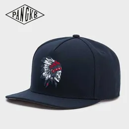 スナップバックPANGKBブランドFreedom Corps Cap Indians Skull Hip-Hop Snapback Hat for Men for Men Adult Autdoor Casuare Adgationable Sun Baseball Cap 0105