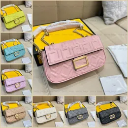 Moda Baguette Borse a tracolla Borse firmate di lusso Catena d'oro Borsa a tracolla Borsa da donna F Borsa 8 colori Flip Cover Borsa a tracolla Borsa a tracolla