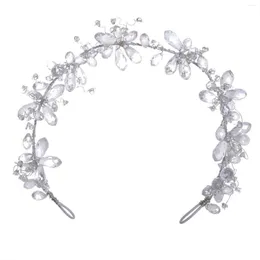 Headpieces White Hair Hoop Headband Crystal Headgear With Glittering Design For Women Hairstyle Making Tool