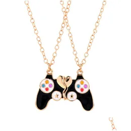 Pendant Necklaces 2Pcs/Set Game Console Handle Magnet Friends Necklace Chain Cute Bff Friendship Jewelry Charm For Kids Drop Deliver Dhkqv