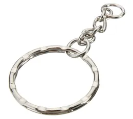 Whole Car key Ring 50Pcs Keyring Blanks 55mm Silver Tone Keychain Top Quality Fob Split Rings 4 Link Chain Travel Buckle1439345