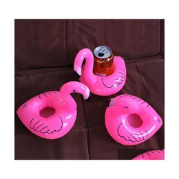 Other Home Garden Inflatable Drink Cup Holder Cartoon Bottle Floating Lovely Pool Bath Toy For Beach Party Flamingos Donut Waterme Dhugl