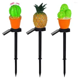 Outdoor LED Solar Ground Light IP44 Waterproof Pineapple Cactus Garden Landscape Lights Lawn Lamp For Park/Pathway