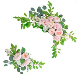 Decorative Flowers Wedding Simulation Flower Garland Fake Plant For Reception Backdrop Sweetheart Table Decoration