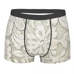 Underpants Bohemian Patterns Ivory Beige Lace Homme Panties Men's Underwear Ventilate Shorts Boxer Briefs