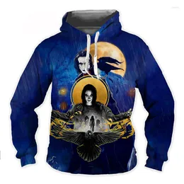 Hoodies للرجال 2023 Fashion Vampire 3D المطبوعة المقنعين للرجال قميص قميص غير رسمي مريح هوديي غطاء معطف معطف معطف