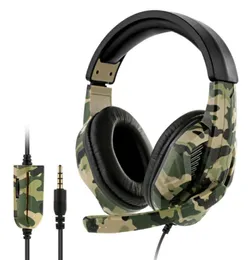 35mm Camo Wired Geadset Meadset Over Over Over Ear Headons with Microphone for 3 Xbox One 360 ​​for Switch PC Video Games4267486
