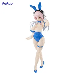 Ação Figuras de brinquedos Vicootor Novo Furyu Super Sonico 28cm Blue Bunny Girl Ver PVC Ação Figura Toys Modelo para presente de aniversário T230105