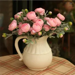 Flores decorativas 3 Small Dew Lotus Simulation Home Decoration Flower Victoria Rose Casamento