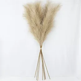 Decorative Flowers 5Pcs Faux Pampas Grass Large 120/100/85cm Flower Bouquet Fake Artificial Decor Tall Fluffy Stems Living Room