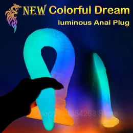 Dildo 15size Long Glowing Tentacles Sucker Silicone Huge Plug Prostate Massager Masturbate Buttplug Men Women Anal Sex Toys 0804