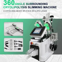 3 Cryo обрабатывает 360 градусов криотерапии Cool Sculpt Lipo-Laser Machine Machine Cryolipolysis Fat Freezing 40K Ультразвуковое ультразвуковое устройство потери веса