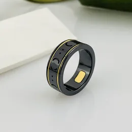 Anelli di banda In ceramica e porcellana MENS GIOCHIO Ring Designer Rings Rings for Women Womens Regalo in bianco e nero antico antico antico antico oro