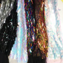 Ткань и шить большие длинные вышивки с блестками Дизайнер Diy Party Женщины платья с блестками для двора 90x125см 230105
