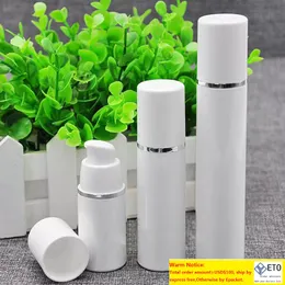 15ml 30ml 50ml高品質のホワイトエアレスポンプボトル旅行補充可能な化粧品のケアクリームディスペンサーPPローションパッキングコンテナ