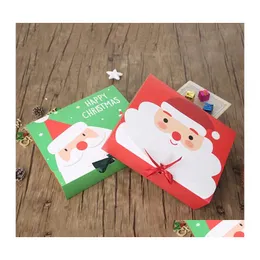 Confezione regalo Scatola di carta natalizia Cartone animato Babbo Natale Scatole per imballaggio Borsa per bomboniere Kid Candy Forniture natalizie Dbc Drop Delivery Home Gar Dhncx