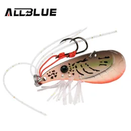 allblue crazy shrimp 7g 14g metal vib siting Blade Spoon Fishing Fishing Bast Bait مع Jig Assist Hook Merber Skirt 220110233S