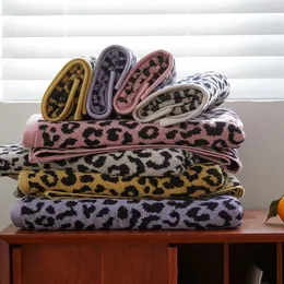 Bath Towel Leopard Print Sets 100 Cotton Super Soft Absorbent Face Home el room Beach 35x76cm 70x140cm 230105