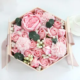 Surpreenda criativa Caixa de presente hexagonal criativo e sabão e sabão dos enfeites de casamento do casamento do dia das mães do Dia dos Namorados Presente