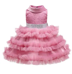 Girl039s jurken peuter babymeisje tutu feestjurk voor meisjes 1 jaar bithday bruiloft kinderen pailletten boog elegante prinses kinderen3704335