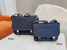 Kvinnor i toppkvalitet Mens Luxury Designer Bag Handväska Svartblå Milano stor klassisk Saffiano Retro Crossbody Messenger väskor Renylon Läder axelväskor