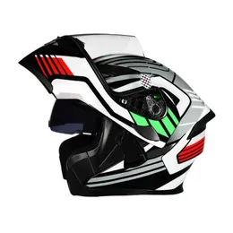 新しいモジュラーフリップアップカペケテダモトチークカスコスモーターサイクルカスクバーダブルバイザーメンレースヘルメット0105