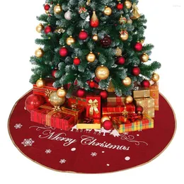 Decorações de Natal Saias de Árvore de Snowflake Red Gold Gold Branca Flanela Renela Holida de Férias Xmas de neve Santa 2023 Merry
