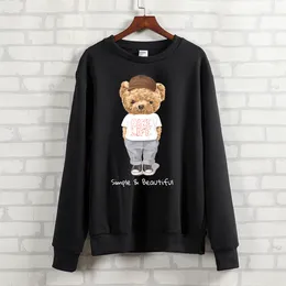 Kvinnors hoodies tröjor blingpaw nallebjörn gör livet enkelt vackert tryckt unisex crewneck tröja tung blandning lös långärmad höstkläder 230105