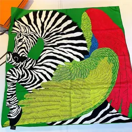 Schals 90 cm Luxus Große Marke Twill Seide Große Größe Schal Frauen Zebra Gedruckt Stirnband Quadrat Schal Mode Damen Muslimischen Hijab