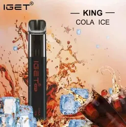 Оригинальный Iget King 2600 Одноразовый устройства POD Электронные сигареты Vape Pen