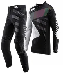 Мотоциклетная одежда 2022 Leat 55 Motocross Jersey and Pants MX Gear Set Combo Зеленое мотоцикл.