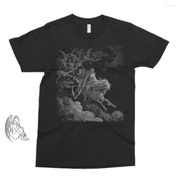 Męskie koszule wizja śmierci gustave dore koszulka tee art sztuka grawerowanie renesansu uroczy prezent