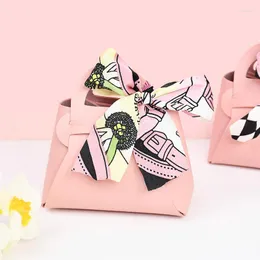 Embrulho de presente 5pcs bolsas de couro rosa bolsa de bolsa de chocolate aniversário embalagens de casamento suprimentos para chá de bebê