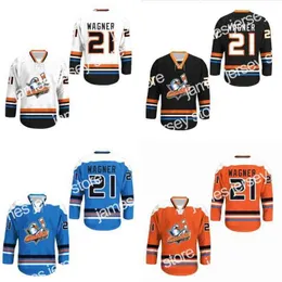 College Hockey Wears Thr 21 Wagner San Diego Gulls Hockey Jersey Any Player or Number New Stitch Sewn Movie Hockey Jerseys All Stitched White Red